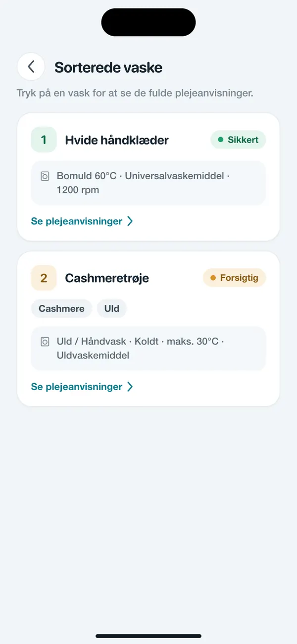 WashGuard fordeler flere stykker tøj i vaske