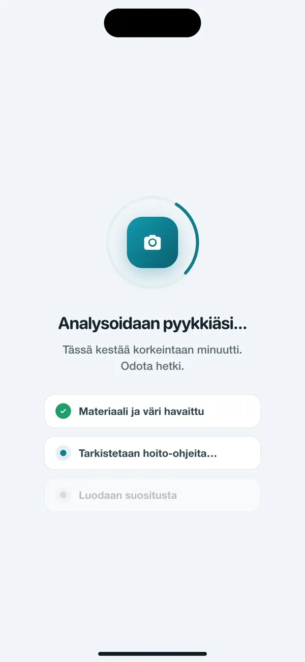 WashGuard tunnistaa pyykin materiaalin ja värin