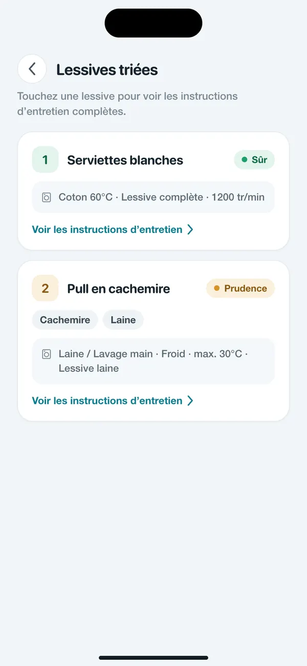 WashGuard répartit plusieurs vêtements en machines