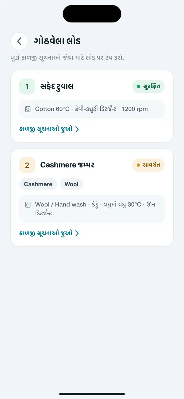 WashGuard ઘણાં કપડાંને વૉશ લોડમાં વહેંચી રહ્યું છે