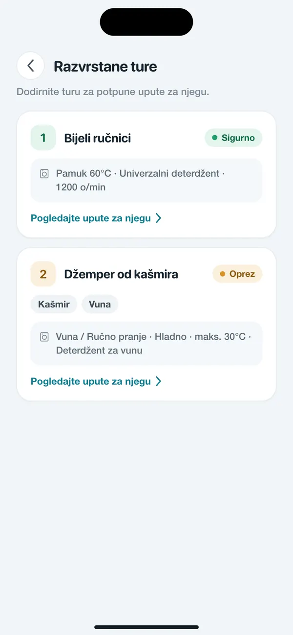 WashGuard dijeli više komada odjeće u ture pranja