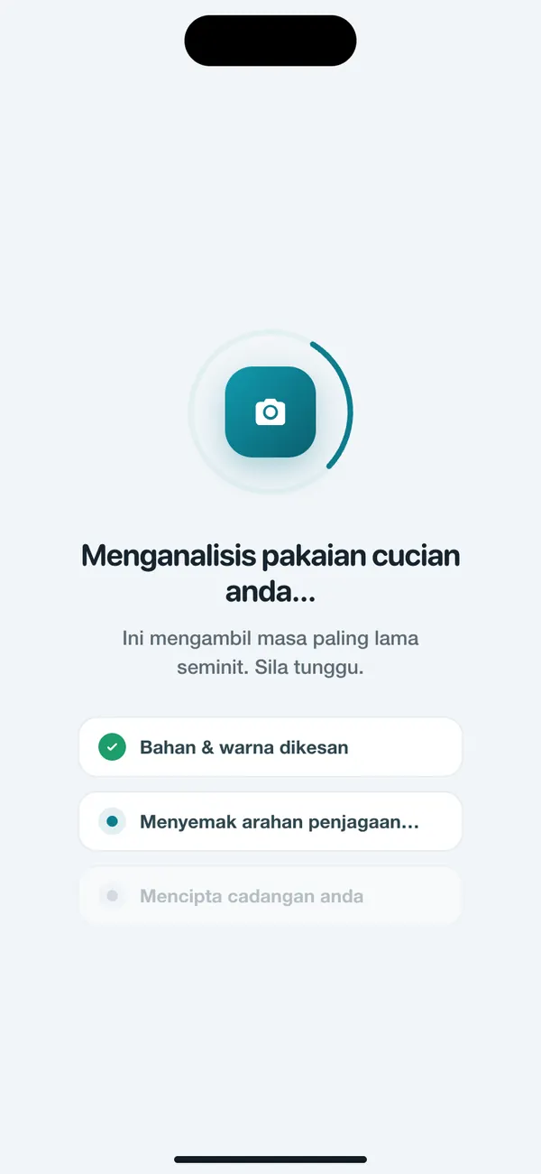WashGuard mengesan fabrik dan warna cucian