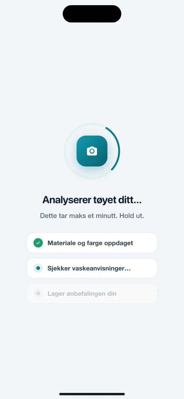 WashGuard gjenkjenner materiale og farge på klesvasken