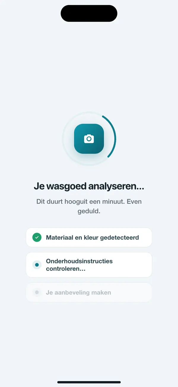 WashGuard herkent stof en kleur van de was