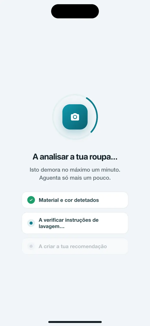 O WashGuard deteta o tecido e a cor da roupa