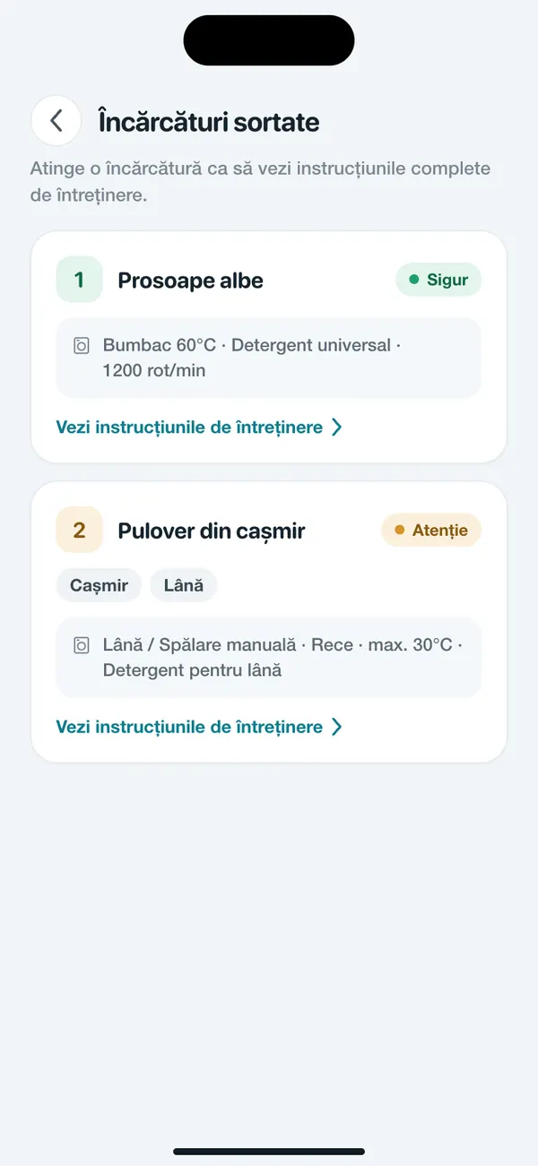 WashGuard împarte mai multe haine în ture de spălare