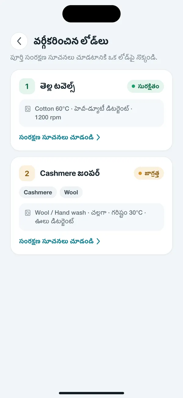 WashGuard చాలా దుస్తులను వాష్ లోడ్లుగా విభజిస్తోంది